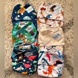 Cloth Diapers set of 6 with Dinosaur and Animal Print